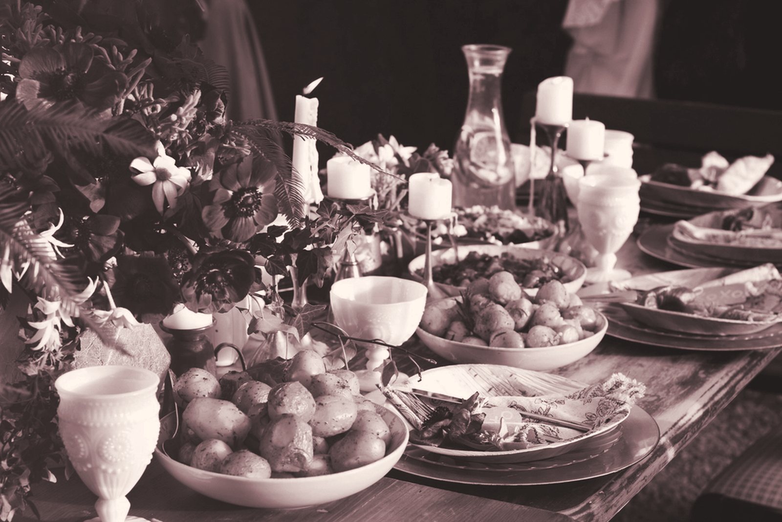 A table set for dinner with friends